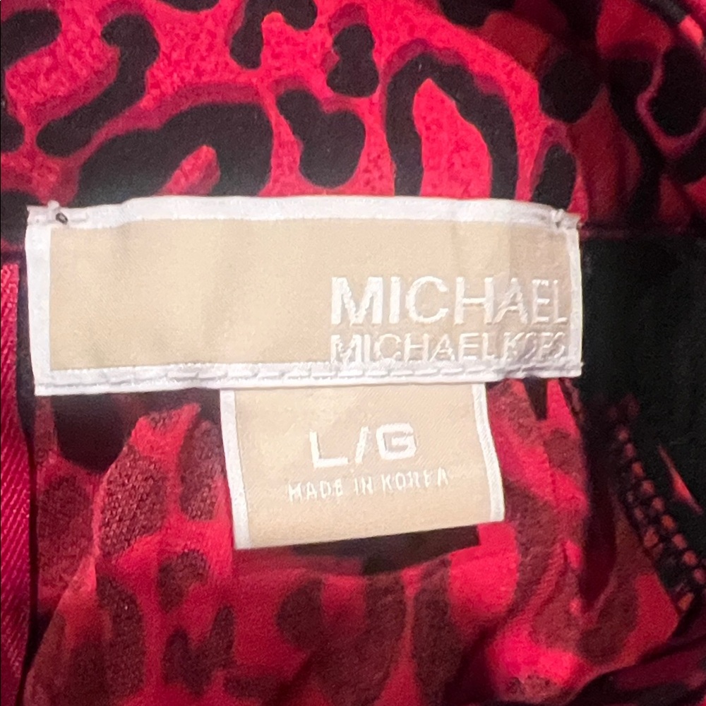 Michael Kors Red Leopard Print Halter Top - Picture 6 of 6